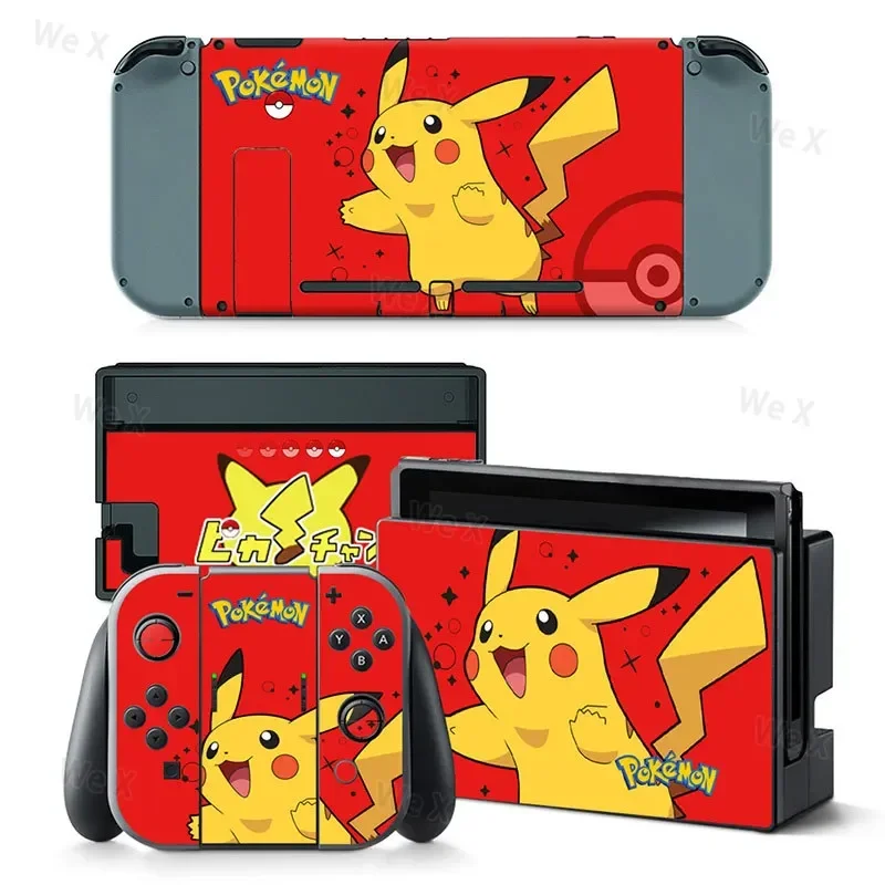 Cartoon Gengar Pikachu Snorlax Vinyl Decal Skins For Nintendo Switch Console and Joy-Con Controller vinyl decal skins game controller sticker