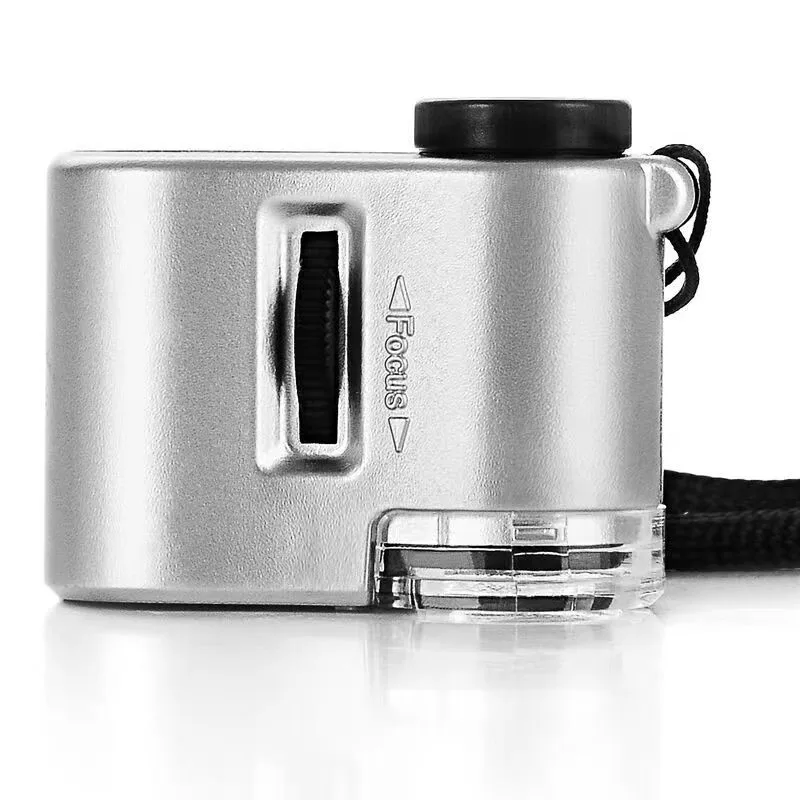 60X Handheld Magnifying Glass Mini Pocket Microscope Loupe Currency Detector Jeweler Magnifier With LED Light magnifying glass jewelry magnifier jewelry magnifying glass