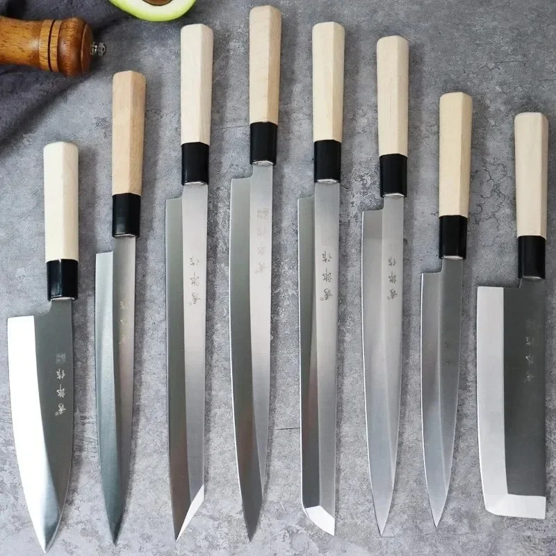 Sashimi Knife Set Japanese Salmon Sushi Knives Fish Fillet Raw Slicing Knives Stainless Steel Santoku Kiritsuke kitchen knife
