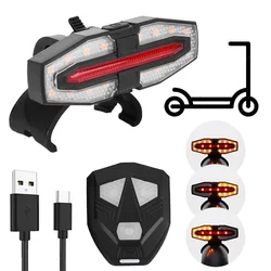 USB Rechargeable LED Electric Scooter Tail Light with Remote Control and Waterproof Design