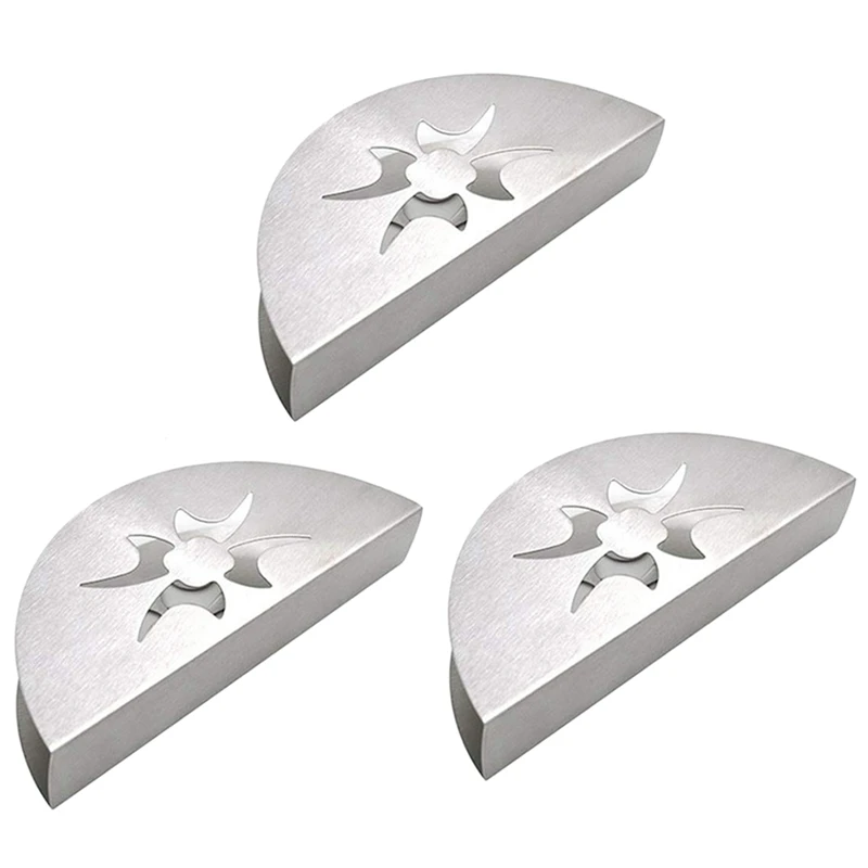 

3X Creative Paper Towel Holder Stainless Steel Napkin Holder Fanshaped Organizer Container