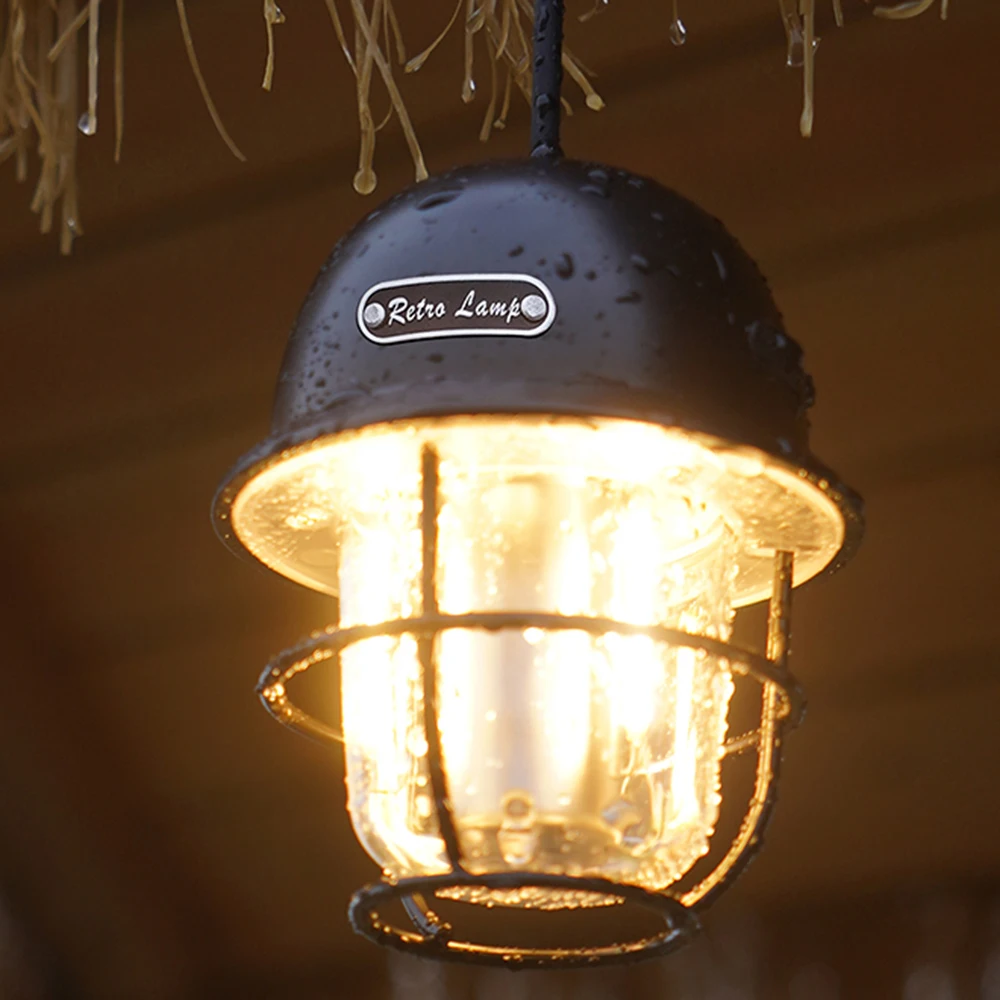 

Retro Portable Camping Lantern Outdoor Kerosene Vintage Camp Lamp 4 Lighting Modes Tent Light for Hiking Climbing Yard Garden