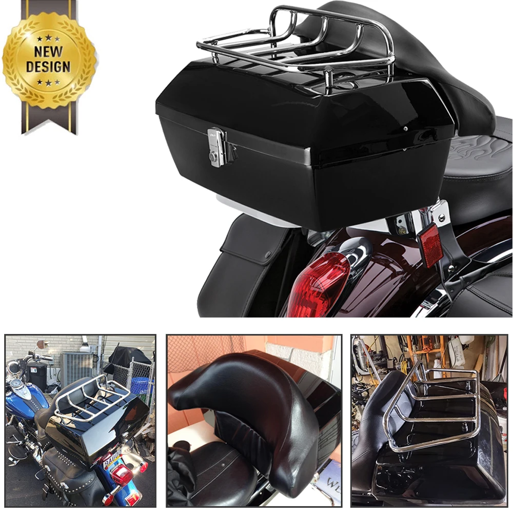 Motorcycle Trunk Hard Box Top Cases Toolbox Motorbike Luggage Tail