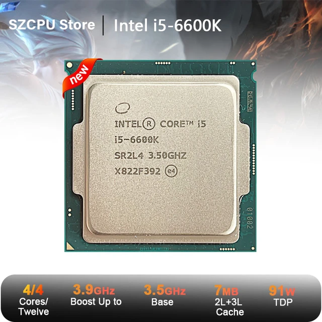 Intel Core i5-6600K NEW i5 6600K i5 6600 K 3.5 GHz Quad-Core Quad-Thread  CPU Processor 6M 91W LGA 1151 New but without cooler