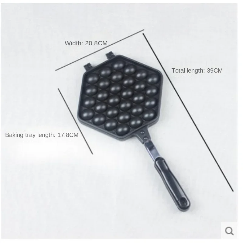 QQ Egg Bubble Cake Baking Pan Mold Eggettes Iron Aluminum Hongkong Waffle Maker Mould Non-stick Coating DIY Muffins Plate images - 6