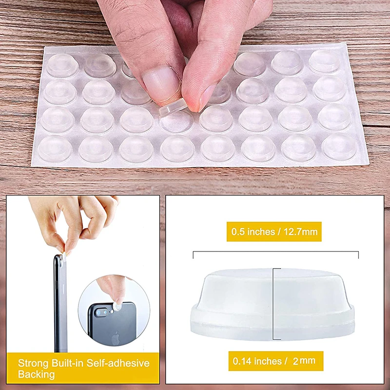 30-100pcs Door Stop Bumpers Transparent Rubber Self-Adhesive Damper Drawers Glass Tops Cutting Boards Picture Frames Furniture rubber furniture pads,rubber door stoppers