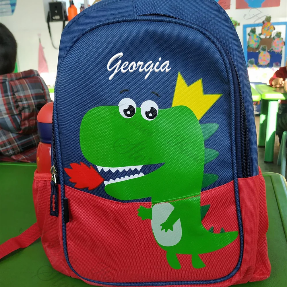 

Custom Name Boys' Dinosaur Schoolbag Kids Personalized Name Book Bag Embroidered Your Name Children's Travelling Snack Backpacks