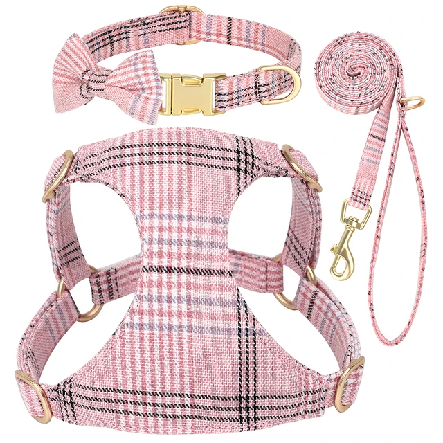 Nylon Dog Collar Harness Leash Set Adjustable Puppy Dogs Harnesses Vest Cute Bowknot Pet Collars With Lead for Small Medium Dogs Nylon Dog Collar Harness Leash Set Adjustable Puppy Dogs Harnesses Vest Cute Bowknot Pet Collars With Lead for Small Medium Dogs
