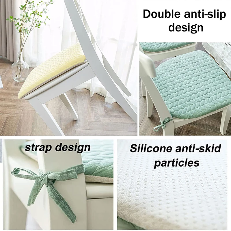 42X40CM Large Chair Cushion With Ties Ultra Soft Warm Seat Cushion For Office Car Soft Comfortable Square Seat Cushion Textile 5