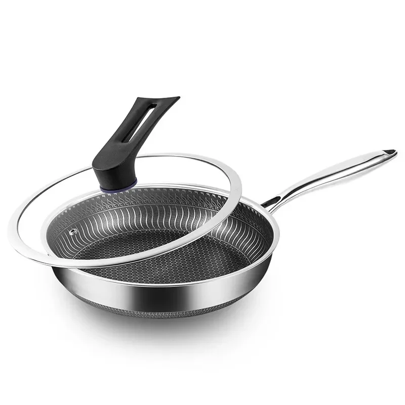 

Frying Pan 316 Stainless Steel Non Stick Pan Triple-layer Steel Pans Composite Multi-layer Bottom Wok Cooking Pots Kitchen Pans
