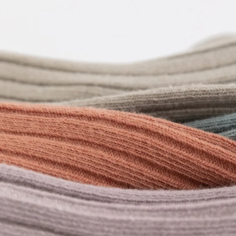 Baby Soft Solid Color White High Long Socks Cute Cotton Knitting Stitch Children Long Stockings for Kids Infant Toddler Clothes