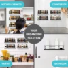 4/2PCS Spice Rack Organizer Wall Mount Storage Racks Space Saving Metal Seasoning Racks Kitchen Cabinet Door Spice Jar Organizer 6
