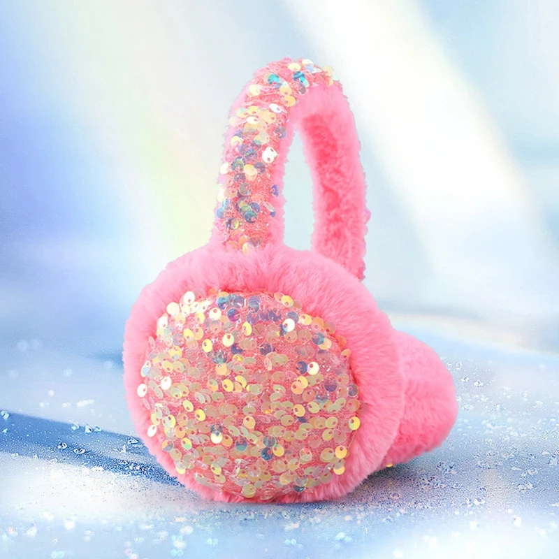 Glitter Sequin Lovely Earmuffs Winter Keep Warm Earmuff Women Rabbit Fur Earflap Spring Cute Ears Cover Caps Skiiing Headphone warm earmuffs fur earmuffs