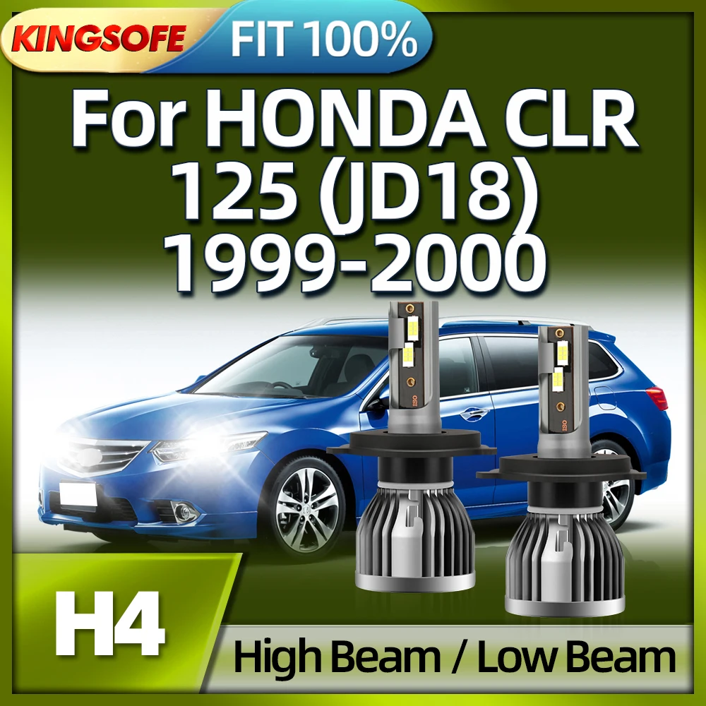 

KINGSOFE 2Pcs LED Light H4 Lamps 40000LM Car Headlight 6000K Auto Bulbs 150W For HONDA CLR 125 JD18 1999 2000