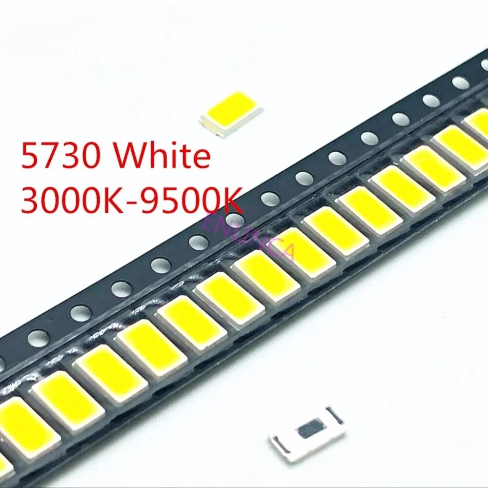 รูปสินค้า LED 5730 100 ชิ้น สีขาว 3000K - 6000K ประหยัดพลังงาน