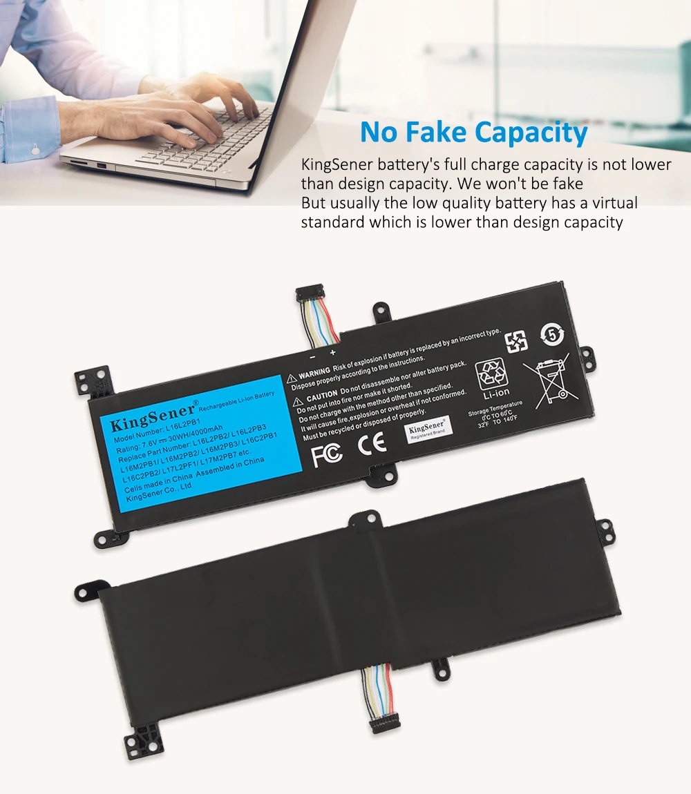 Kingsener-bateria do Portátil para Lenovo Lenovo Ideapad 32015ikb -15iap -15ast -15abr -14abr 520-15ikbr 330-15icn L16l2pb1 L16m2pb1 30wh - Imagem 5