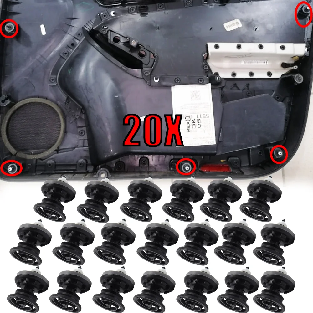20X Per Vw Volkswagen T5 Transporter Touareg Jetta Car Door Panel Card Trim Clips Chiusura Interna Fissaggio Rivetti Accessori