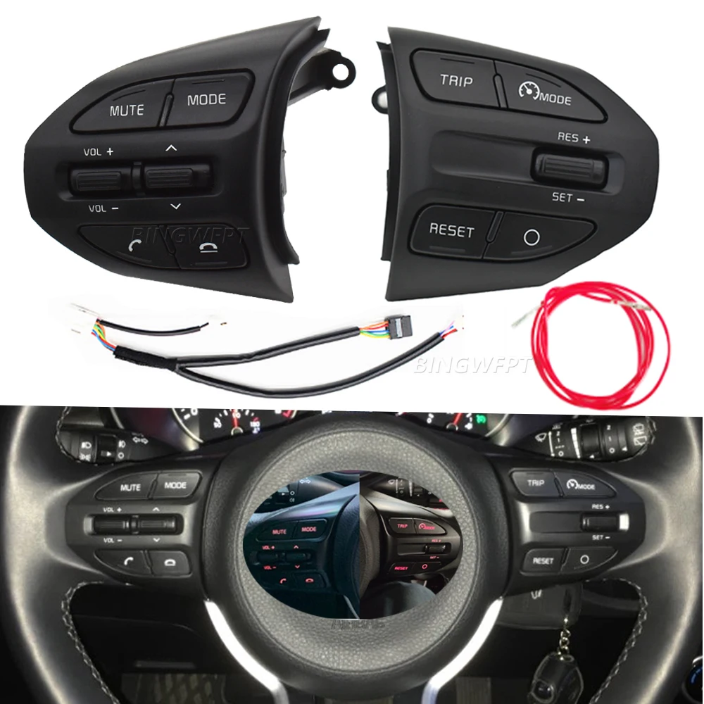 For Kia RIO K2 Picanto 2017 2018 RIO X LINE Steering Wheel Buttons Phone Volume