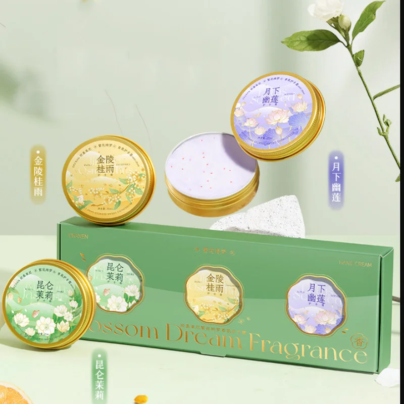 Hand Cream Flower Fragrance Hand Cream Moisturizing Refreshing Nourishing Improving Roughness Hands Skin Care Products gift 3PCS/Box