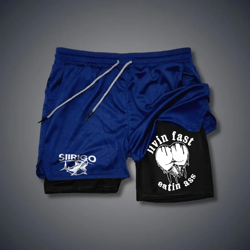 2024 Summer New Men's Double Shorts Fitness Fashion Leisure Fitness Brand Shorts High Quality European and American Style 6