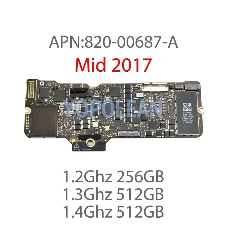 풀 테스트 A1534 마더보드 820-00045-A 820-00244-A MacBook 12인치 A1534 로직 보드 8G 16G 256GB 512GB 2015 2016 2017년용