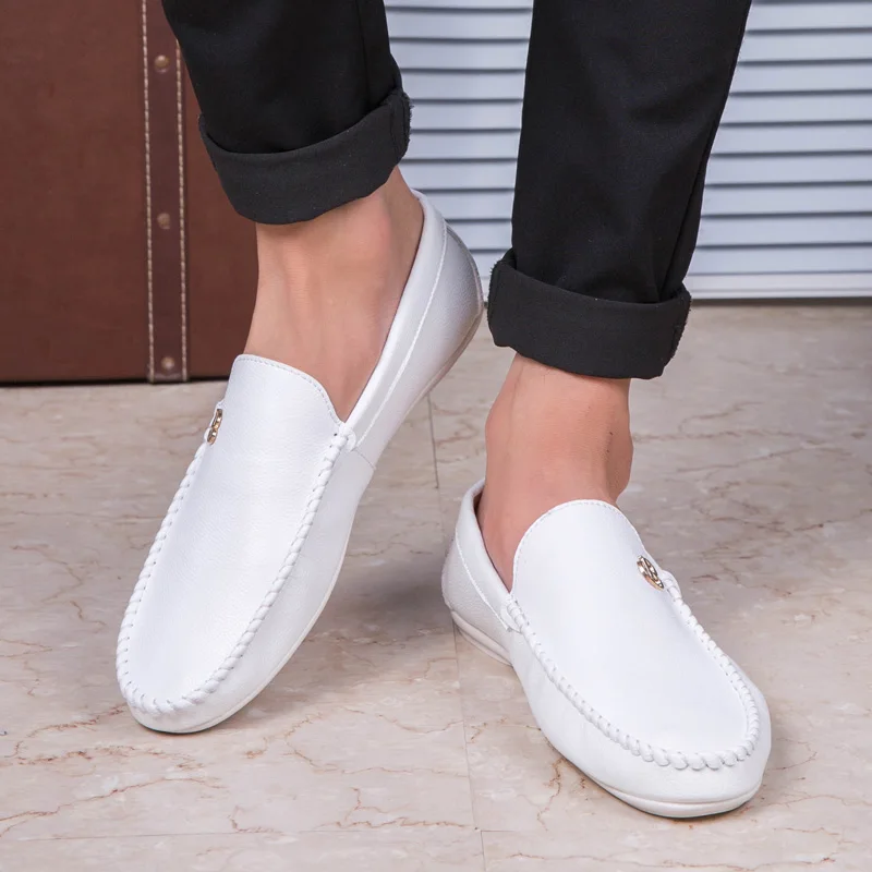 Leather Men Shoes Luxury Designer Casual Mens Loafers Man Moccasins Breathable Slip On Flats Driving Shoes Zapatillas Hombre 5