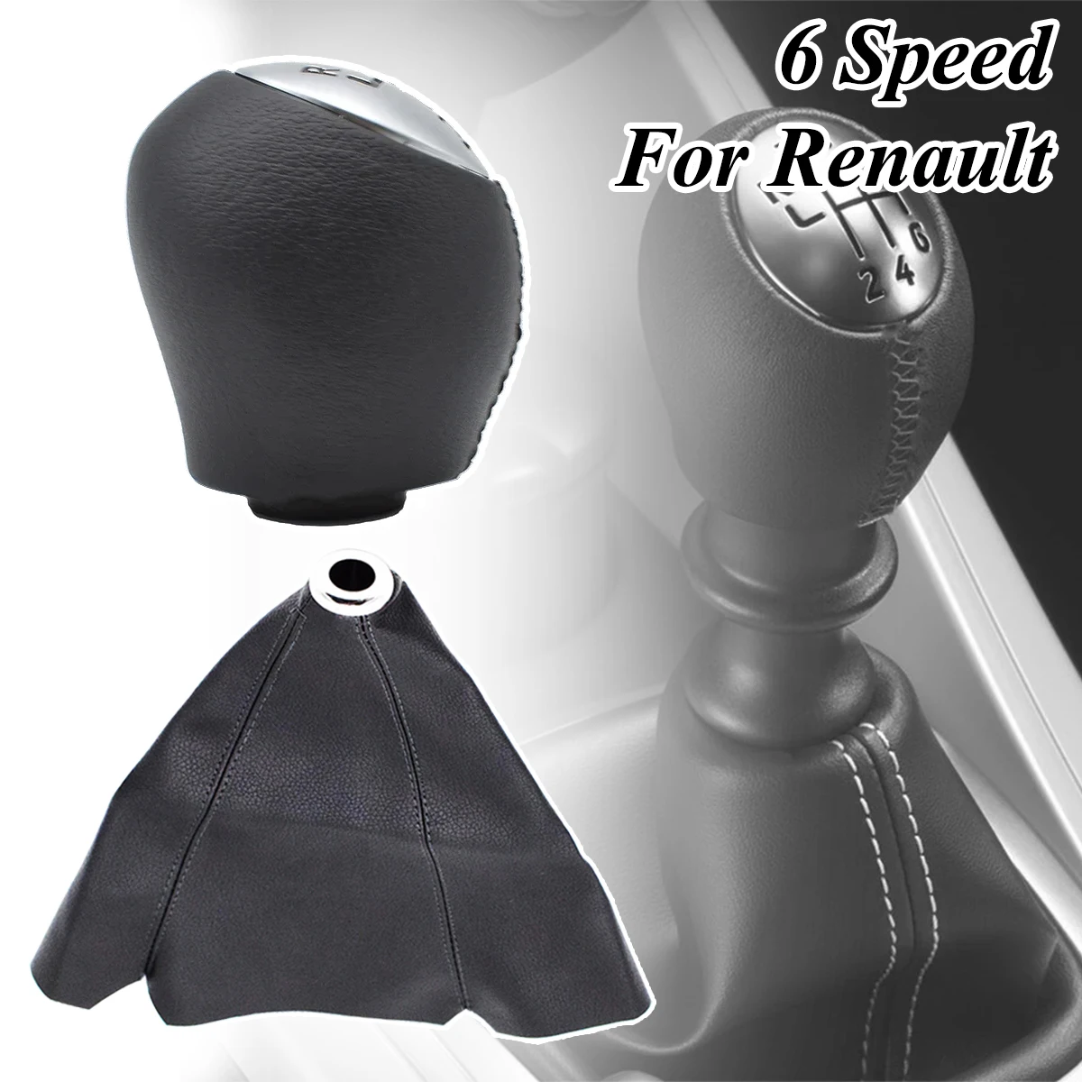 OBEST Pomello del Cambio con Adattatore,Manuale a 5 Velocità Applicabile a 306 406 207 307 309