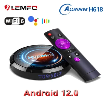 LEMFO-H96 맥스 H618 스마트 TV 박스, 안드로이드 12 WIFI6 6K HDR10 H96Max Allwinner H618 안드로이드 12.0 셋톱 박스 2023 BT5.0 구글 음성
