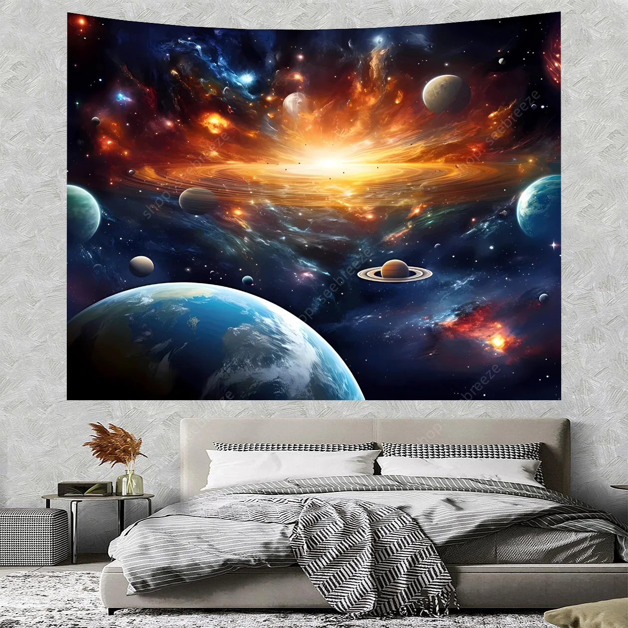 

Galaxy Universe Planets Tapestry Solar System Tapestry Wall Hanging Bedroom Living Room Dorm Decor Background Wall Baby Shower