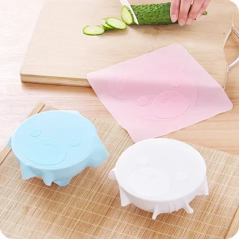 

Food Wraps Seal Cover Silicone Cartoon Kitchen Tools Reusable Stretch Multifunctional Food Fresh Keeping Saran Wrap