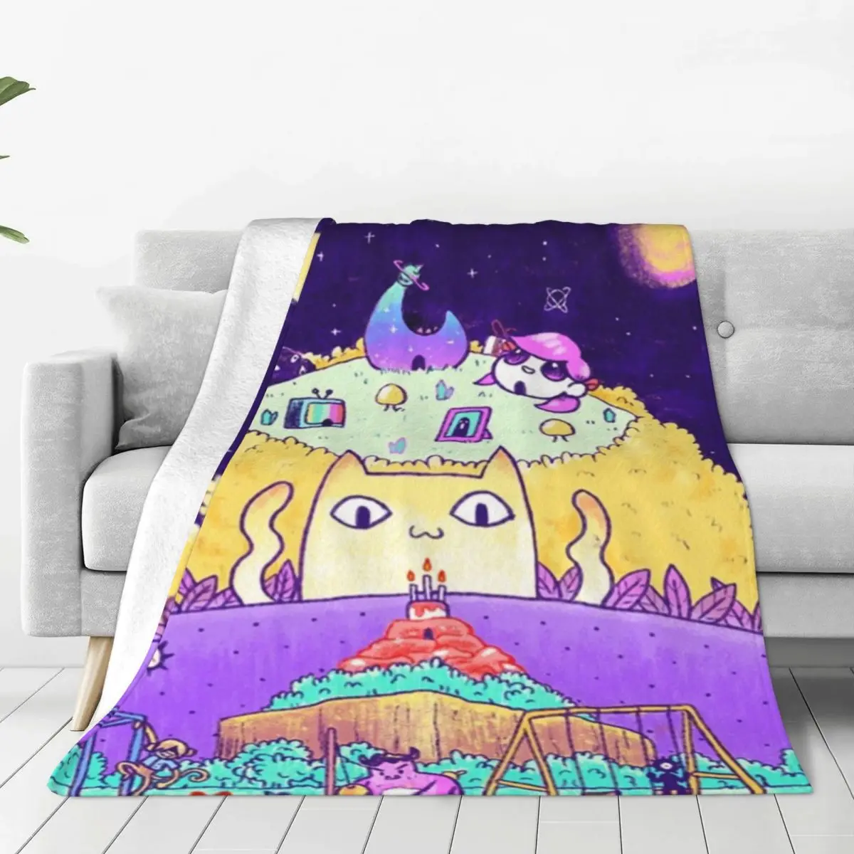 

Omori Universe Knitted Blankets Aubrey Omori Game Flannel Throw Blankets Bedroom Sofa Personalised Lightweight Bedsprea