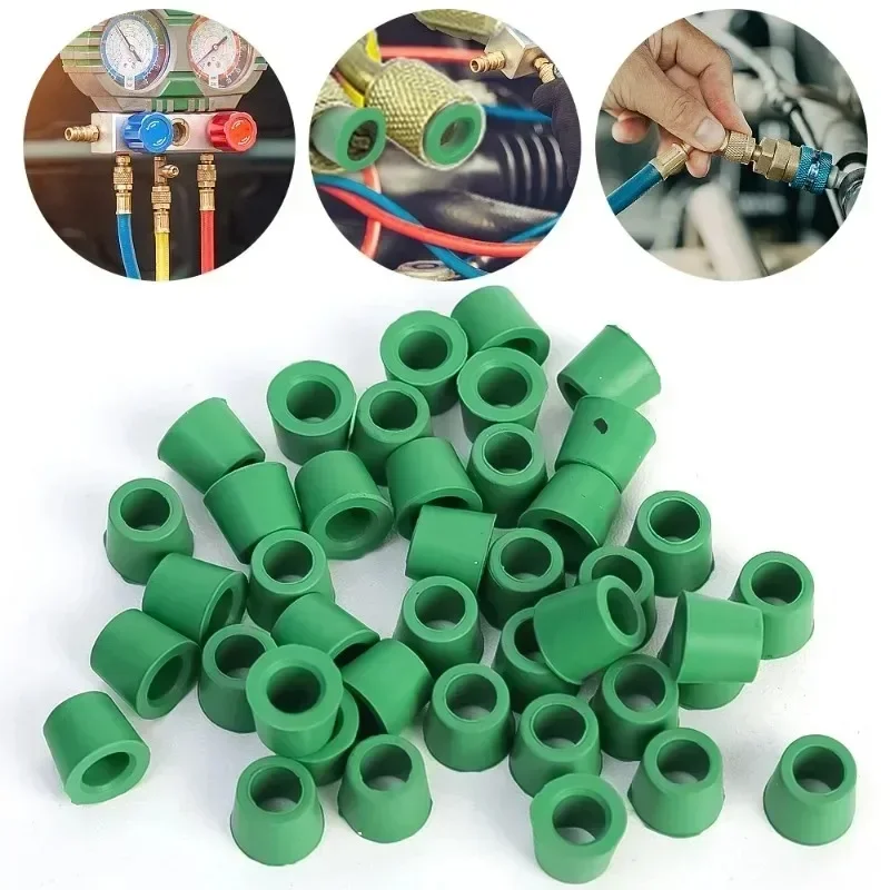 200-50PCS Rubber Gasket Air Conditioning 1/4'' Charging Hose Valve Gasket Manifold Repair Seal Kit Replacement Car Accessories air conditioning repair kit,air conditioning recharge kit