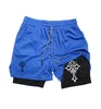 Cross Print 2 in 1 Workout Running Shorts for Men Christian Gym Athletic Shorts with Compression Liner Phone Pocket Towel Loop 4