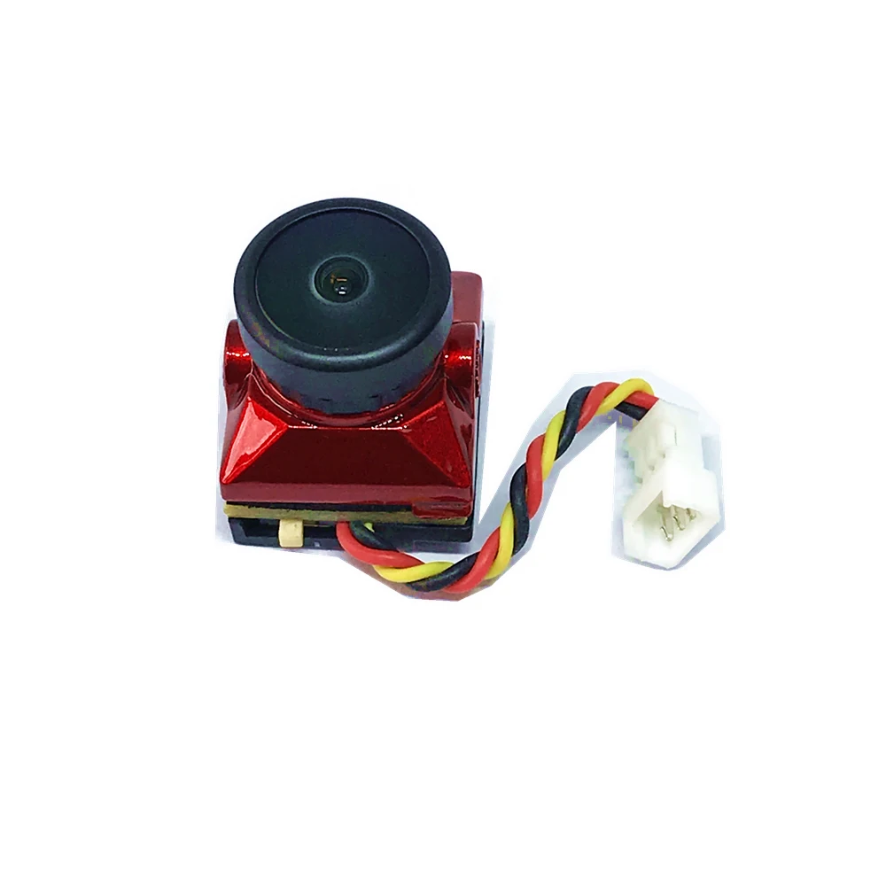 Câblage et connectique de la mini caméra FPV 1200TVL 2.1mm, idéale pour installation sur drone RC.