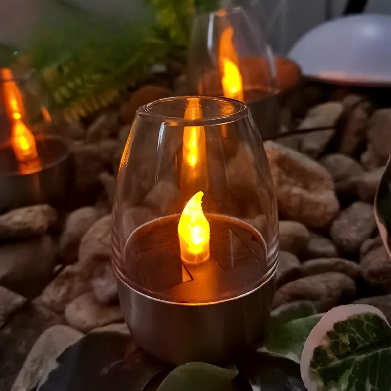 Outdoor Solar Electronic Candles Light Flameless LED Tea Light Table Lanterns for Garden Wedding Cafe Christmas Decor mini lcd electronic digital temperature humidity meter weather station gauge sensor indoor outdoor thermometer hygrometer