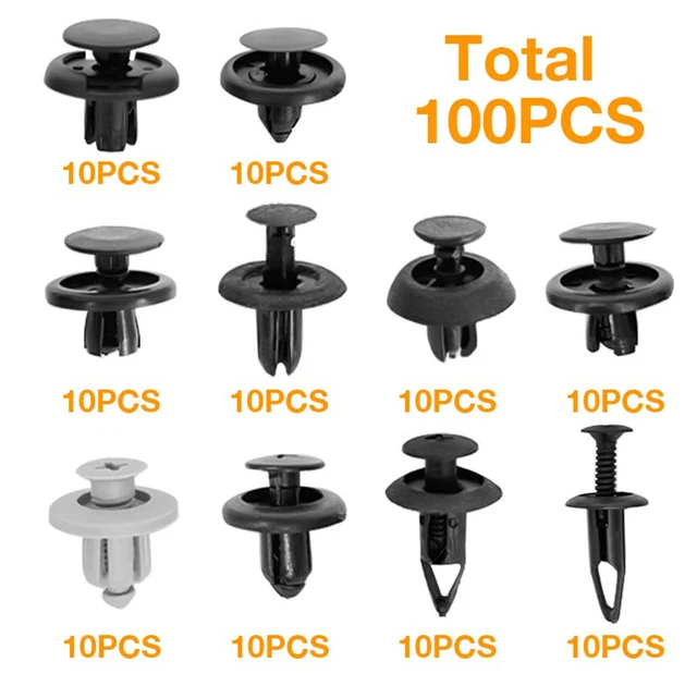 LOT DE 100 Clips de Fixation Automobile Rivet de Garde-Boue Carrosserie  Voiture EUR 10,99 - PicClick FR