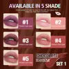 5 Pcs Chocolate Lip Matte Glaze Lipstick Moisturizing Lip Gloss Waterproof Lip Glaze Set Mist  Matte Lip Matte 4