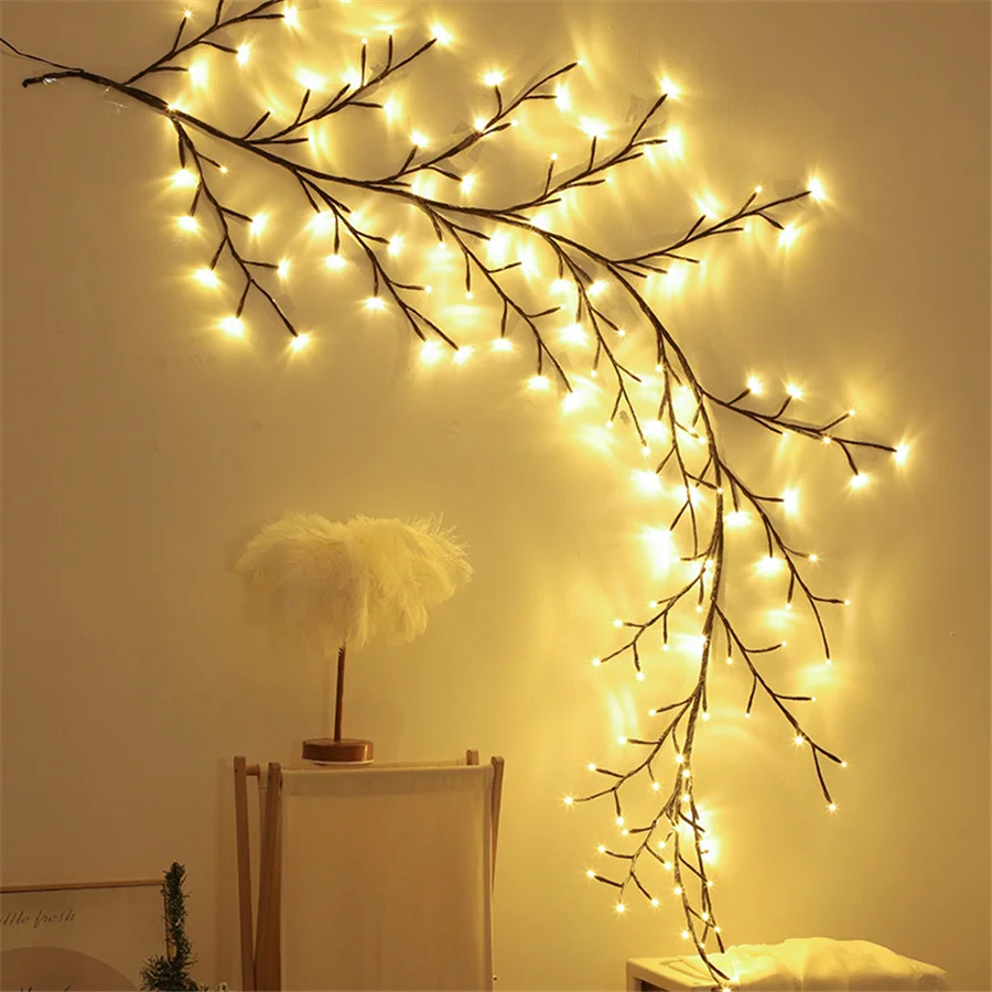 

Waterproof 144 LED Willow Vines String Lights Flexible DIY Fairy Garland Lights for New Year Party Wedding Christmas Decoration