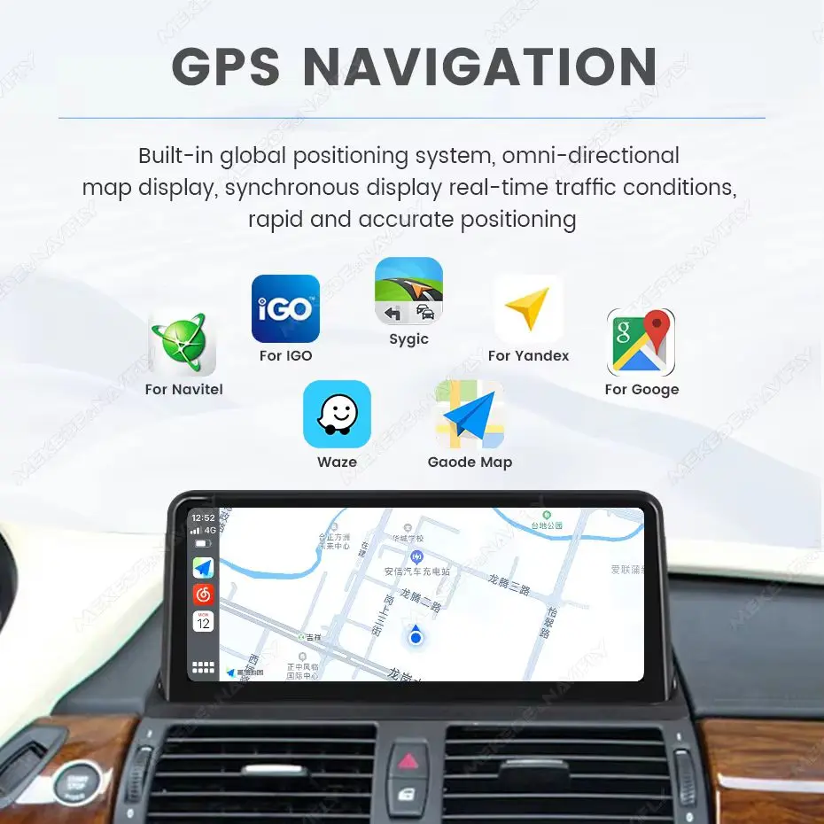 MEKEDE Sistema Multimedia Inalámbrico CarPlay Android Auto de 10.25 pulgadas para BMW Serie 1 E87 E81 E88 E87 2004-2011 1920*720 QLED Pantalla con Cámara de Visión Trasera GPS Navegación Radio para Auto 8