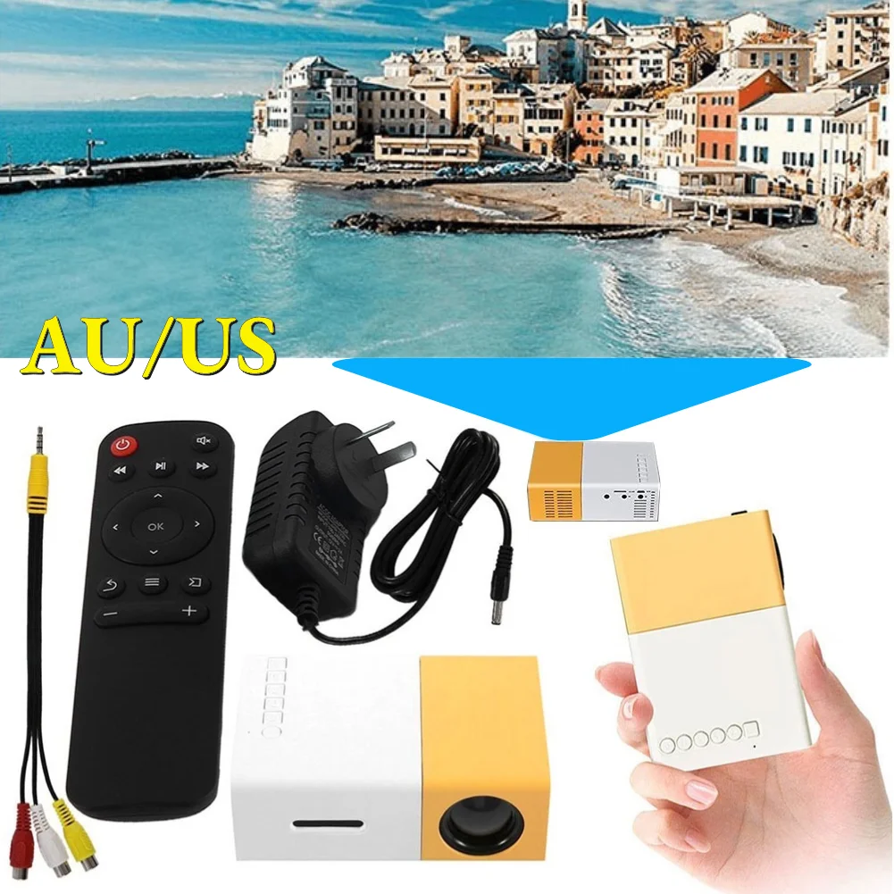 지지대 HDMI USB AV TF 카드 휴대용 미니 포켓 프로젝터, 홈 시어터용 야외 비디오 영화 프로젝터