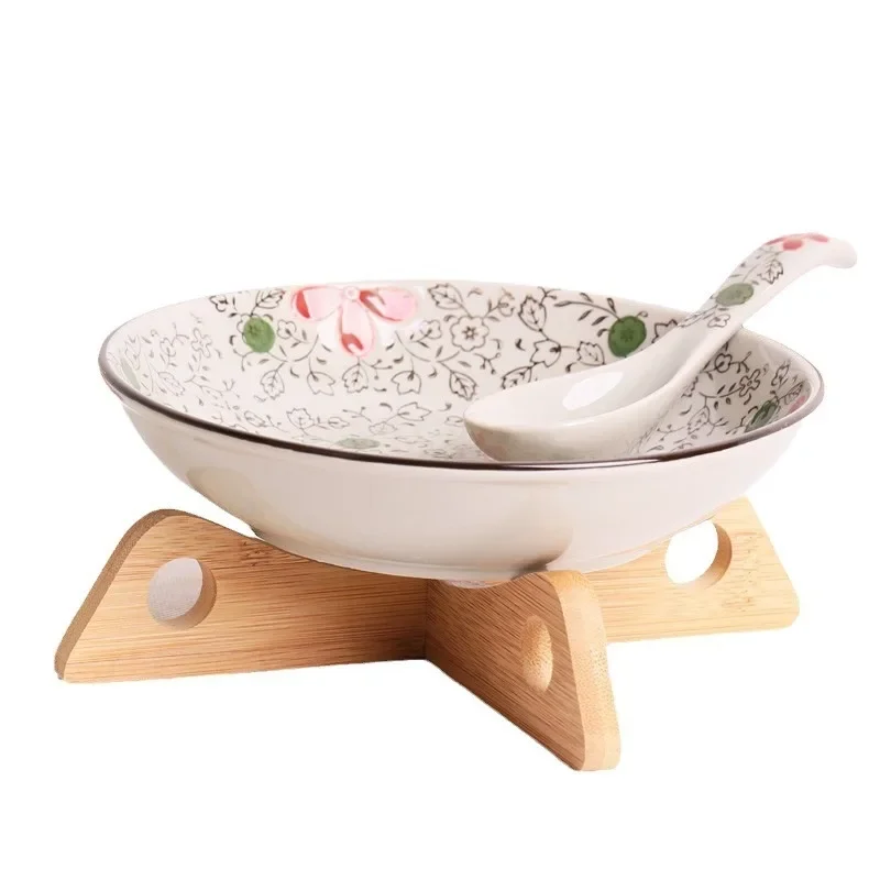 1 PC Bamboo Pot Rack Trivet Detachable Cross Wooden Heat Insulation Anti Scald Cooling Tableware Bowl Holder Tool 5