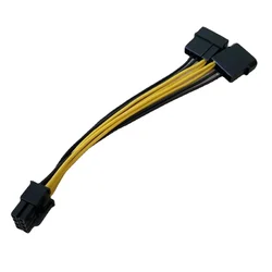 Enhanced Power Cable: Dual IDE Molex to CPU 8 - Pin Converter, 18AWG Wire, 15cm Length - 15cm