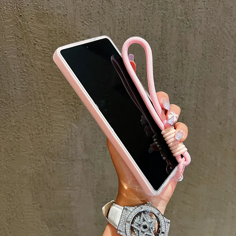 Candy Color Matte Lanyard Soft Phone Case with Magnetic Cover