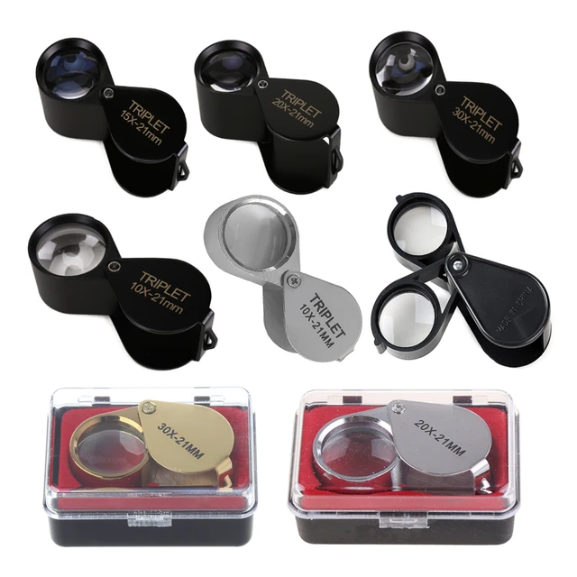 Handheld Glass 10X/15X/20X/30X Lens Eye-Loupe Magnifier for Science  Inspection Jewelry Coin Stamps - AliExpress
