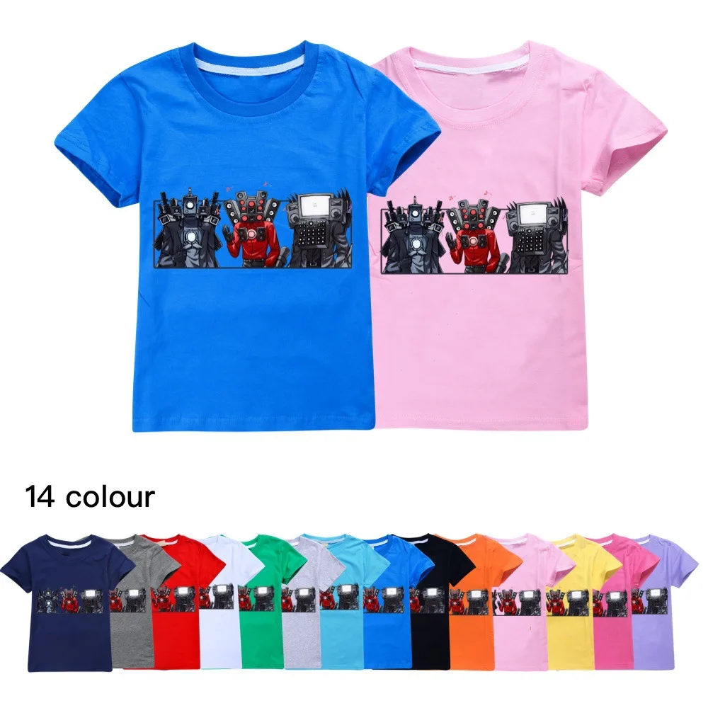 

Game Skibidi Toilet Tshirt Kids Short-Sleeved 3D Colorful Print Speakerman T-shirt Baby Boys Summer Streetwear Girls Casual Tops