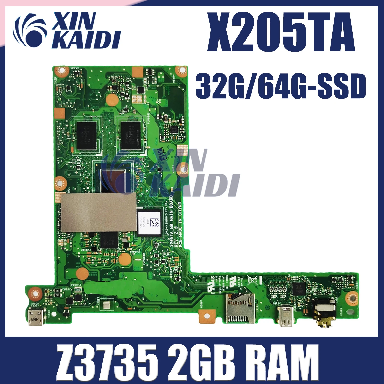 Материнская плата X205T для ноутбука ASUS X205TA X205TAW материнская плата Z3735 32 ГБ/64 Гб SSD 2G-RAM 100% протестирована Быстрая доставка
