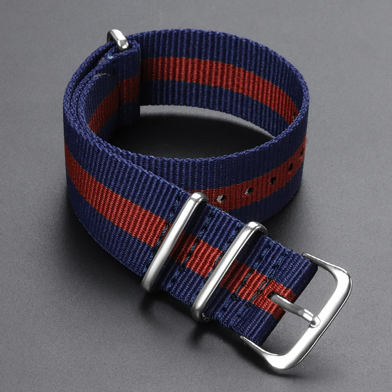 Universal Nylon Canvas Braided Watch Strap - One Piece Loop Bracelet