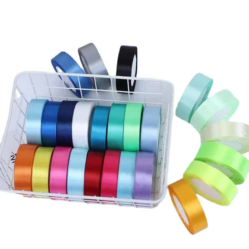 새틴 리본 DIY 인공 공예, 웨딩 파티 용품, 수공예 바느질 액세서리 재료, 22m, 6mm, 10mm, 15mm, 20mm, 25mm, 40mm, 50mm