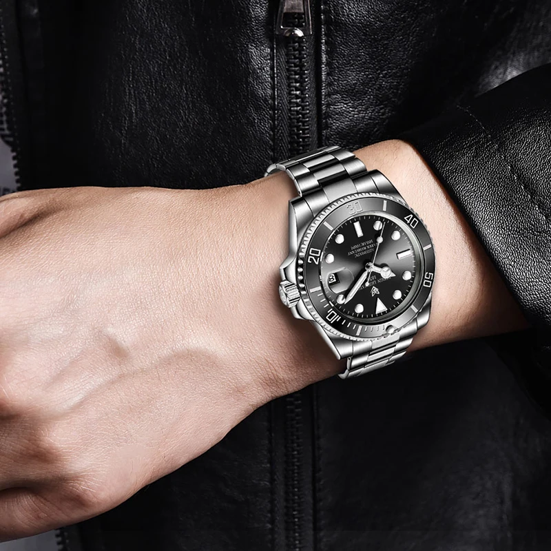 Mechanical Watch LIGE Fashion Luxury Man Tourbillon Clocks Fashion Military Automatic For Men Stainless Steel Waterproof