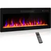 42" Electric Fireplace Heater,1400 W Recessed & Wall Mounted Electric Fireplace with Remote Control,Heater with Adjustable Flame 1